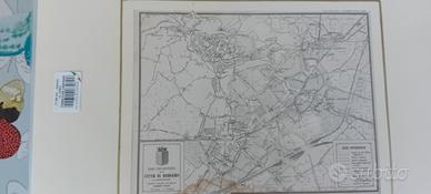 stampa antica mappa di Bergamo rarissima 