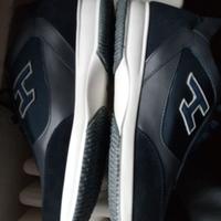 Scarpe nuove sneakers Hogan camoscio blu da uomo