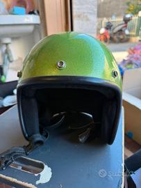 Casco Biltwell verde metalflake+visiera trasparent