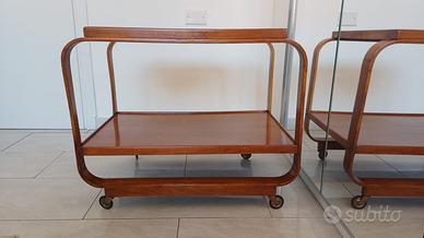 Carrello bar in noce curvato – Gino Maggioni