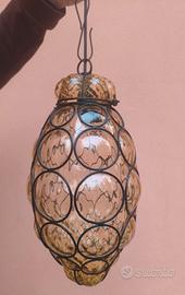 Lampadario vintage in vetro veneziano 