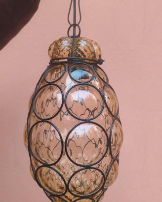 Lampadario vintage in vetro veneziano 