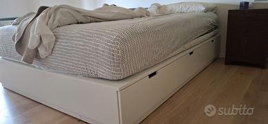 LETTOM MATRIMONIALE IKEA NORDLI CON CASSETTI