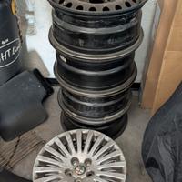 cerchi in ferro+ borchie alfa romeo 