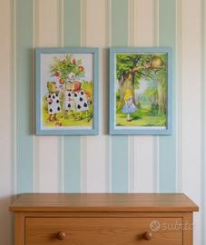 coppia quadri alice nel paese delle meraviglie 