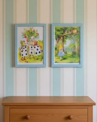 coppia quadri alice nel paese delle meraviglie 