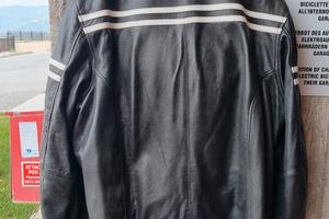 giacca moto in pelle finto vintage