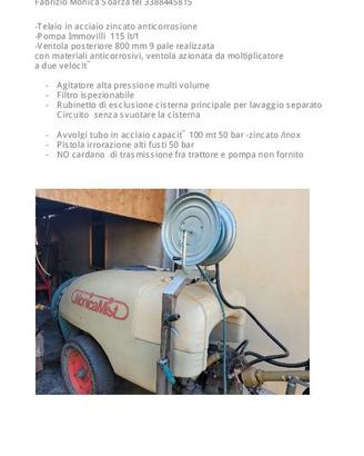 carrobotte  uso anticrittogamici agricoltura