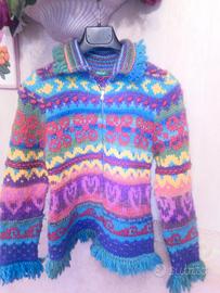 Maglione Benetton bambina variopinto con zip 