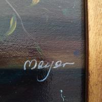 Quadro Olio su tela floreale firmat Meyer