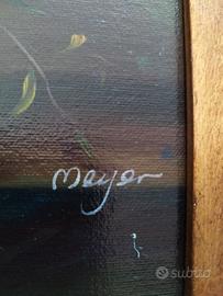 Quadro Olio su tela floreale firmat Meyer