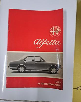 libretto uso e manutenzione alfetta 