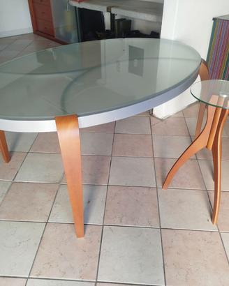 tavolo in vetro misure 160 x 105 + consolle