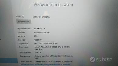 Mediacom Winpad 11.6 U11 Touch Screen Windows 10 