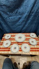 Antico Servizio Dessert Piatto piano 6 piattini