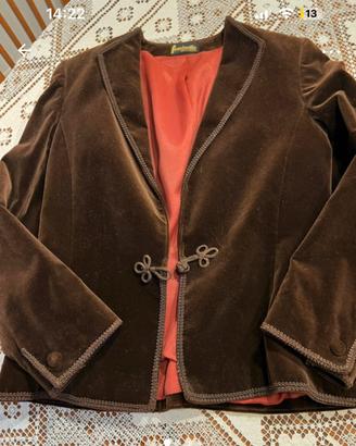 Giacca velluto elegante marrone