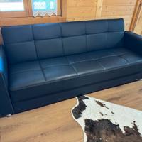 DIVANO LETTO ECO PELLE NERO