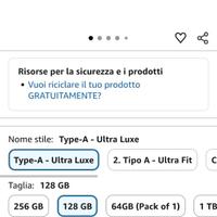 USB3.2 Sandisk UltraLuxe 128GB 400MB/s NUOVA