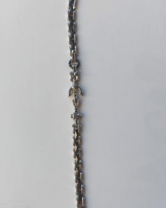Bracciale uomo nero con ancora 