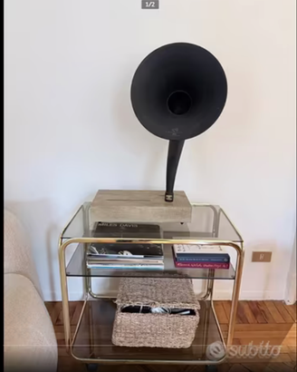 Vintage gold tavolo RETRO in vetro e oro