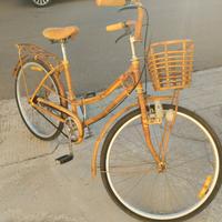 pezzo unico bicicletta in vimini 