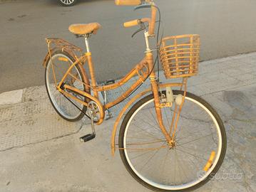 pezzo unico bicicletta in vimini 