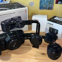 Blackmagic 4k + smallrig + viltrox + canon 50 mm