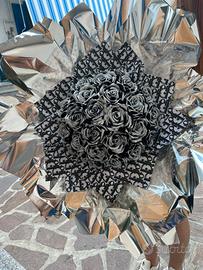 bouquet di rose in raso