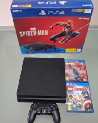 ps4 slim 1 TB aggiornamento 8.50+scatola+joystick 