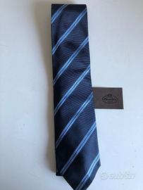 Church cravatta in seta blu rigata