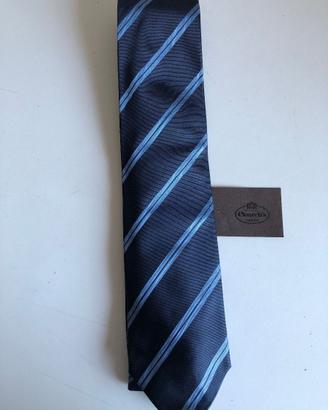 Church cravatta in seta blu rigata