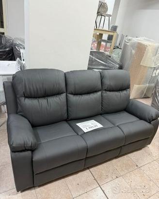 Divano cayenne ecopelle reclinabile manualmente