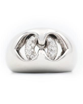 Anello Bulgari Abbraccio in oro bianco e diamanti