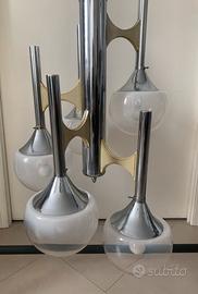 Lampada anni 70 cromata e vetro