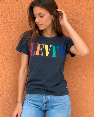 T-shirt Levi’s Donna XS Nera Scolorita Logo