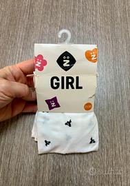 Collant 27/30 bimba bianco/avorio con disegni