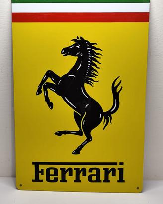 Poster Targa in Metallo Ferrari 30x20cm
