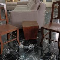 coppia sedie primi novecento e sgabello anni 50