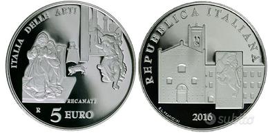 MONETA 5 EURO CITTA' DI RECANATI 2016