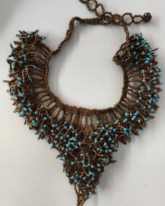 collana artigianale bronzo e turchese 