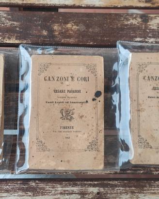 CANZONI E CORI di Cesare Paganini, Firenze, 1863
