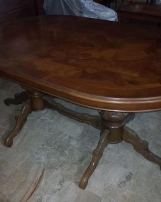 Tavolo ovale tinta noce