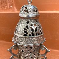 Bruciatore di incenso metallo argentato