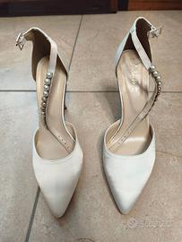 scarpe da cerimonia bianche numero 38