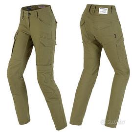 PANTALONE MOTO SPIDI CARGO DONNA VERDE TESSUTO COR