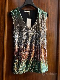 Maglia con paillettes in poliestere taglia S