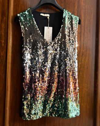 Maglia con paillettes in poliestere taglia S