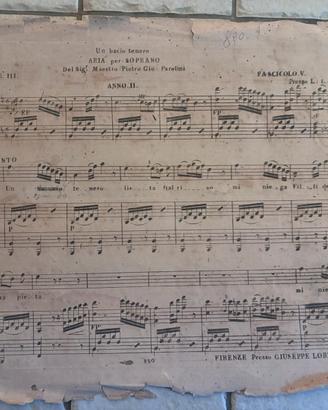Spartito Musicale Antico d'Epoca