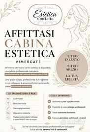"Cabina estetica disponibile Perugia - anche part-