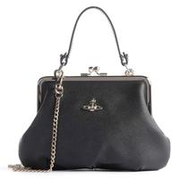 Vivienne Westwood borsa tracolla pelle nera e oro